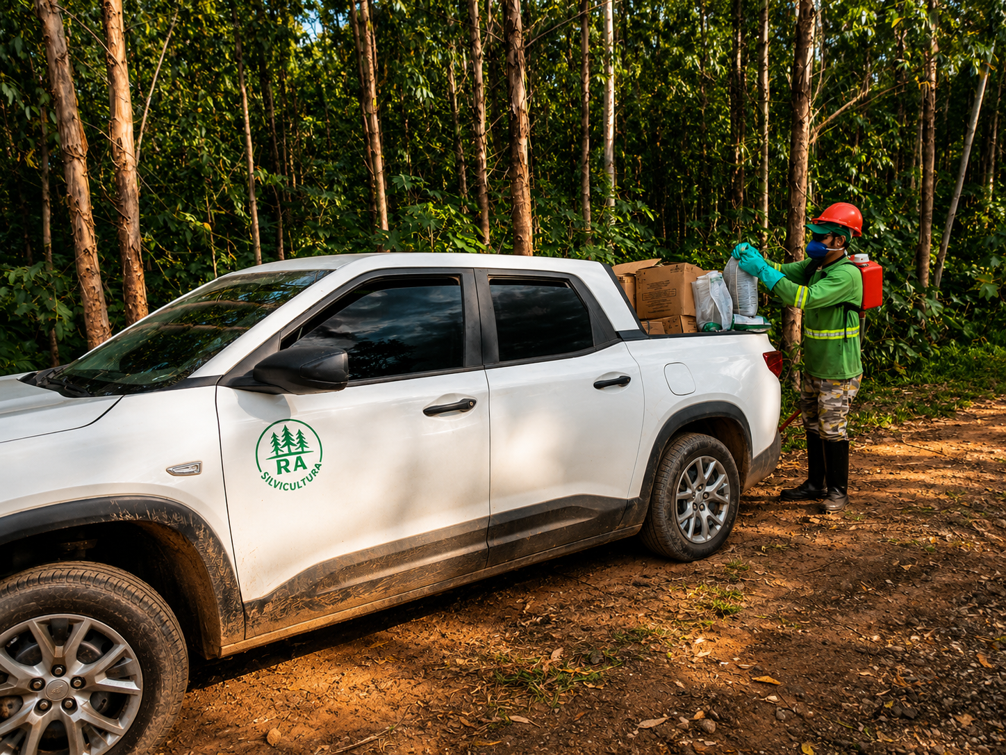 Caminhonete florestal em operação